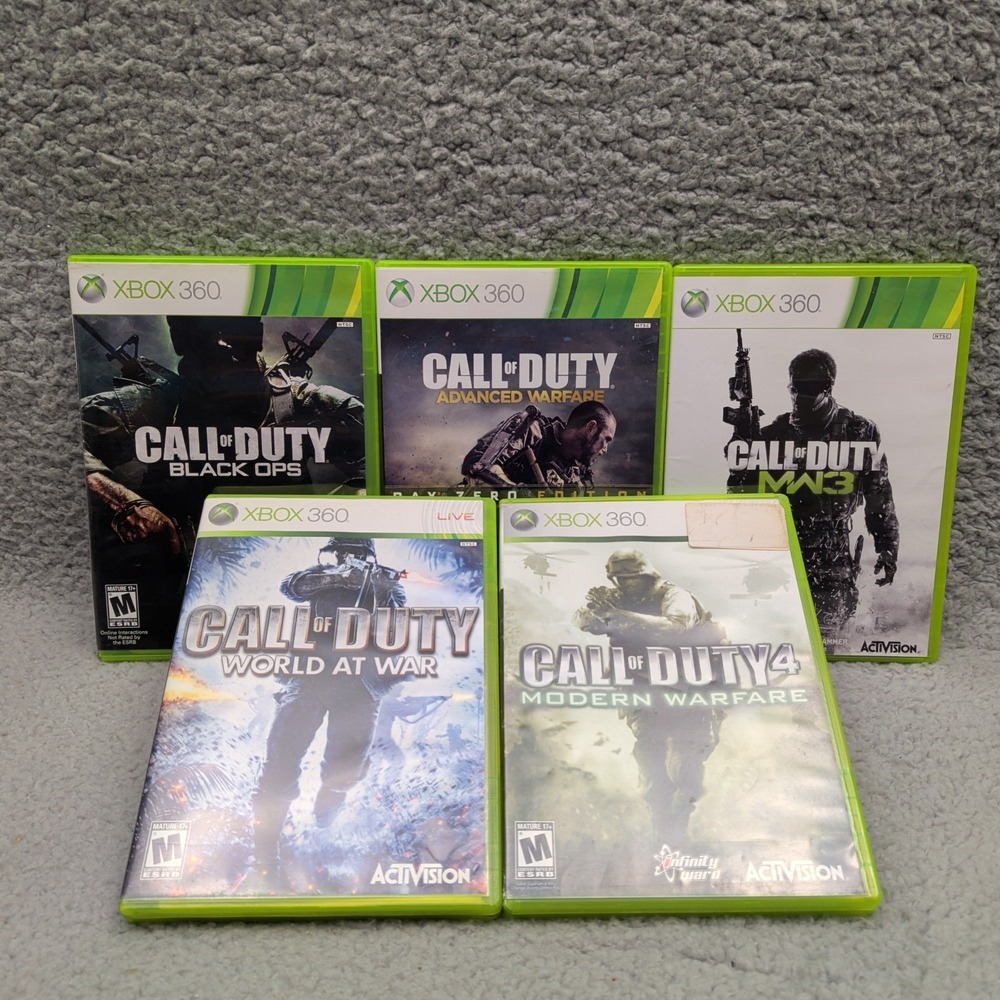 Xbox 360 Call Of Duty Game Bundle Lot MW 3, 4 MW, Black Ops, World War, AW CIB
